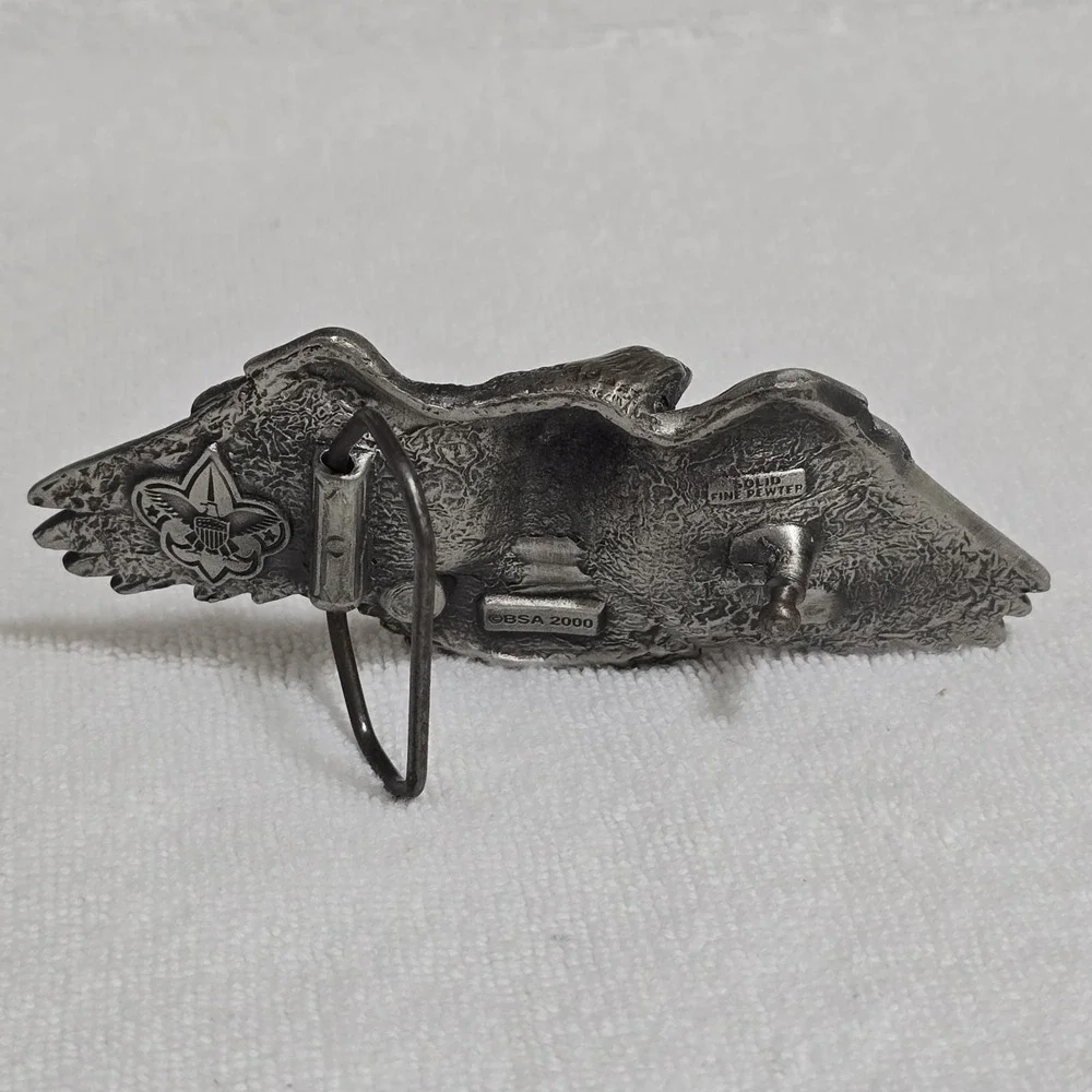 Vintage 2000 Boy Scouts of America Eagle Scout Belt Buckle Solid Fine Pewter 5
